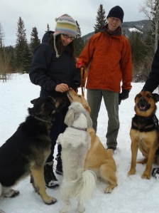 winter walk with friends